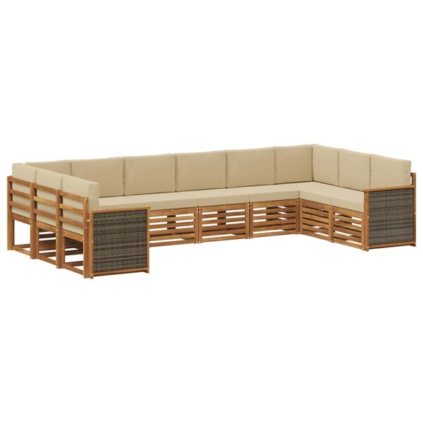vidaXL Ensemble de canapés d'extérieur 7 pc Naturel