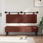 vidaXL Tête de lit suspendue Brun Brillant PU antique