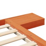 vidaXL Cadre de lit au sol avec tables de chevet Marron ciré 100x200cm en bois massif