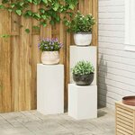 vidaXL Supports pour plantes 3 Pièces Blanc 24 x 24 x 75 cm Acier