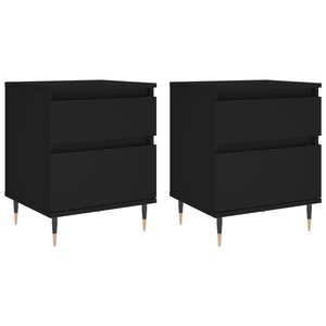 vidaXL Tables de chevet 2 Pièces noir 40x35x50 cm bois d’ingénierie