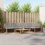 vidaXL Ensemble de canapés d'extérieur 6 Pièces Blanc et gris clair