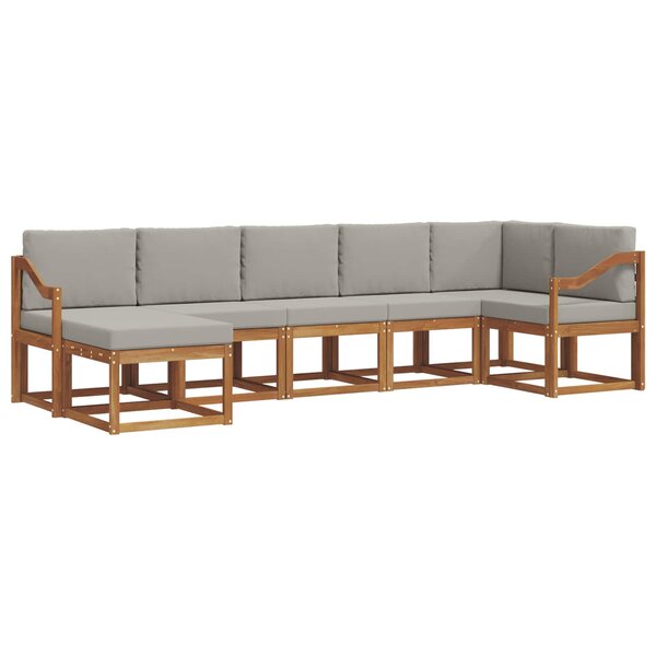 vidaXL Ensemble de canapés d'extérieur 7 pc Gris Naturel et Clair