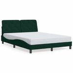 vidaXL Cadre de lit sans matelas vert foncé 140x190 cm velours