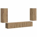 vidaXL Ensemble meuble TV 4 Pièces Chêne artisanal Bois d'ingénierie