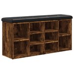 vidaXL Banc à chaussures chêne fumé 102x32x50 cm bois d'ingénierie