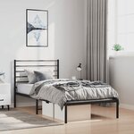 vidaXL Cadre de lit métal sans matelas avec tête de lit noir 100x200cm