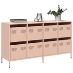 vidaXL Buffet rose 135x39x73 5 cm acier laminé à froid