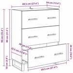 vidaXL Buffet Bois Ancien 69 5 x 34 x 90 cm Bois d'ingénierie et fer