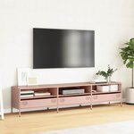vidaXL Meuble TV rose 202x39x43 5 cm acier laminé à froid