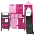 vidaXL Cadre de lit superposé pour enfants Noir et rose 75 x 190 cm