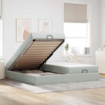 vidaXL Cadre de lit Gris clair 200 x 200 cm Velours