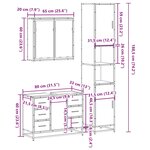 vidaXL Ensemble de meubles de salle de bain 3 Pièces Sonoma gris