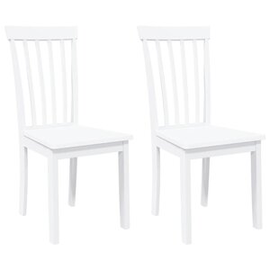 vidaXL Chaises à manger 2 Pièces blanc bois massif caoutchouc