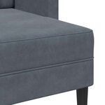 vidaXL Canapé 2 places avec méridienne en L gris foncé 125 cm velours
