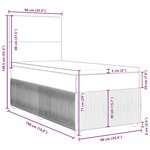 vidaXL Sommier à lattes de lit avec matelas Noir 90x190 cm Velours