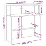 vidaXL Bureau de réception vieux bois 100x50x103 5cm bois d'ingénierie