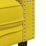 vidaXL Canapé Chesterfield avec traversins 3 places jaune velours