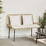 vidaXL Banc de jardin Marron Noir Crème Rotin synthétique et acier