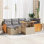 vidaXL Salon de jardin avec coussins 8 Pièces beige résine tressée