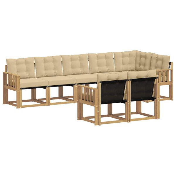 vidaXL Ensemble de canapés d'extérieur 8 pc Blanc et Beige