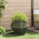 vidaXL Jardinière 2 Pièces Vert olive 75 x 75 x 60 cm Acier