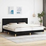 vidaXL Cadre de lit avec tête de lit Noir 180 x 200 cm Tissu