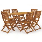 vidaXL Mobilier à dîner de jardin pliable 7 Pièces Bois d'acacia solide