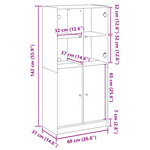 vidaXL Buffet haut avec portes chêne artisanal bois d'ingénierie