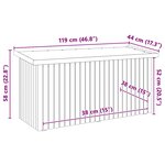 vidaXL Boîte de Rangement de Jardin Marron 119 x 44 x 58.5 cm