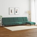 vidaXL Ensemble de canapés 2 Pièces vert foncé velours