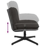 vidaXL Chaise pivotante de bureau gris foncé bouclé comme laine tissu