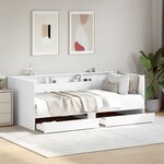 vidaXL Lit de jour avec tiroirs sans matelas blanc 90x200 cm
