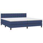 vidaXL Sommier à lattes de lit avec matelas Bleu 200x200 cm Tissu