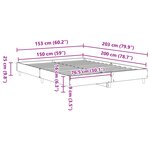 vidaXL Cadre de Lit Chêne Noir 150x200 cm Bois Stratégique