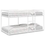 VidaXL Lit superposé sans matelas blanc 90x200 cm acier