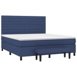 vidaXL Sommier à lattes de lit avec matelas Bleu 160x200 cm Tissu