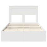 vidaXL Lit de Rangement Blanc 135 x 190 cm Bois d'ingénierie