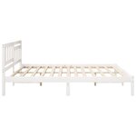 vidaXL Cadre de lit Blanc 200 x 200 cm Bois massif en pin