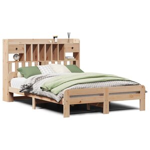vidaXL Lit bibliothèque sans matelas 150x200 cm bois massif de pin