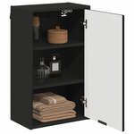 vidaXL Cabinet de salle de bain Montage mural Noir 39 x 23 5 x 65 cm
