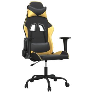 vidaXL Chaise de jeu Noir et doré Similicuir