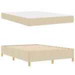 vidaXL Cadre de lit avec matelas Crème 140 x 190 cm tissu