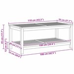 vidaXL Table d'appoint Marron 110 x 55 x 45 cm Bois d'Acacia Massif