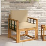 vidaXL Canapé d’extérieur Bois d'acacia massif et polyester Naturel