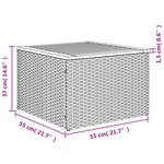 vidaXL Salon de jardin 8 Pièces avec coussins gris résine tressée