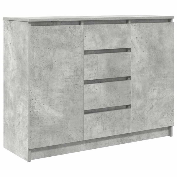 vidaXL Buffet avec tiroirs gris béton 100 5x35x76 cm bois d'ingénierie