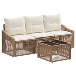 vidaXL Ensemble de canapé de jardin 4 Pièces Beige polyrotin