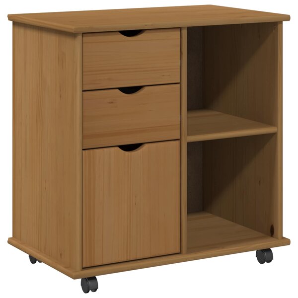 vidaXL Cabinet roulant 63 5 x 39 x 65 5 cm Bois de Pin Massif