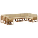vidaXL Ensemble de canapés d'extérieur 10 pc Naturel et Beige